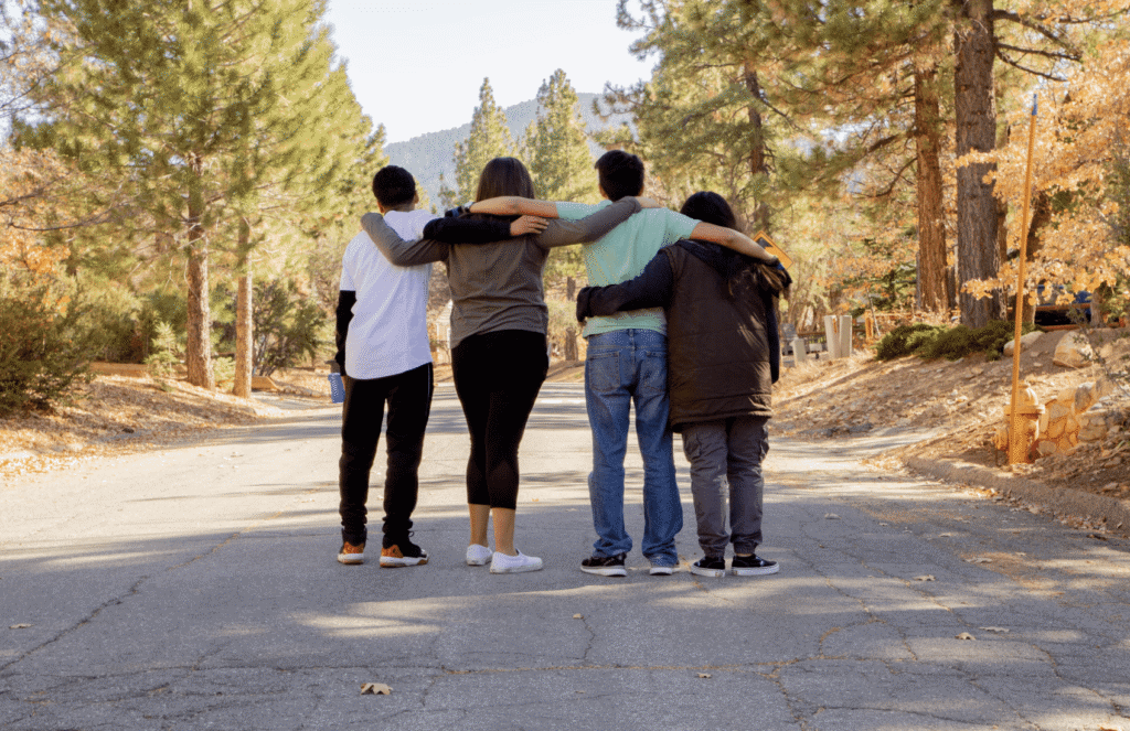 Teens walking in support